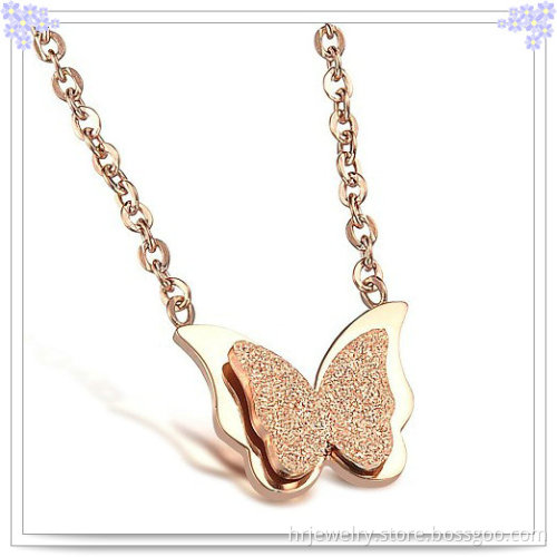 Lady Fashion Stainless Steel Jewelry Necklace (HR2097RG)